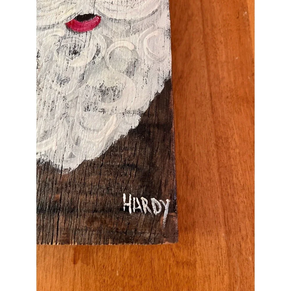 Bourbon Barrel Stave Art Painted by Hardy Santa Claus Holiday Christmas 14x4